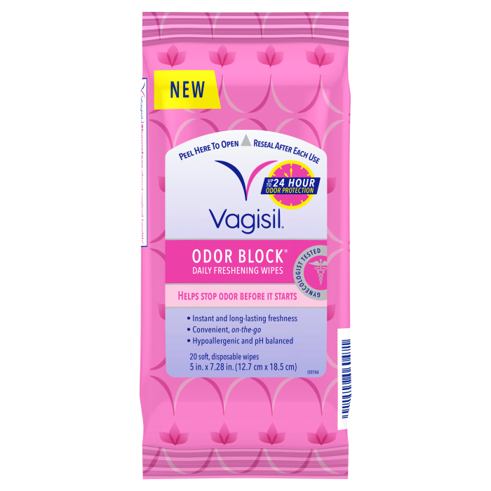 Vagisil, Odor Block Feminine Daily Freshening Wipes, 20 pcs 